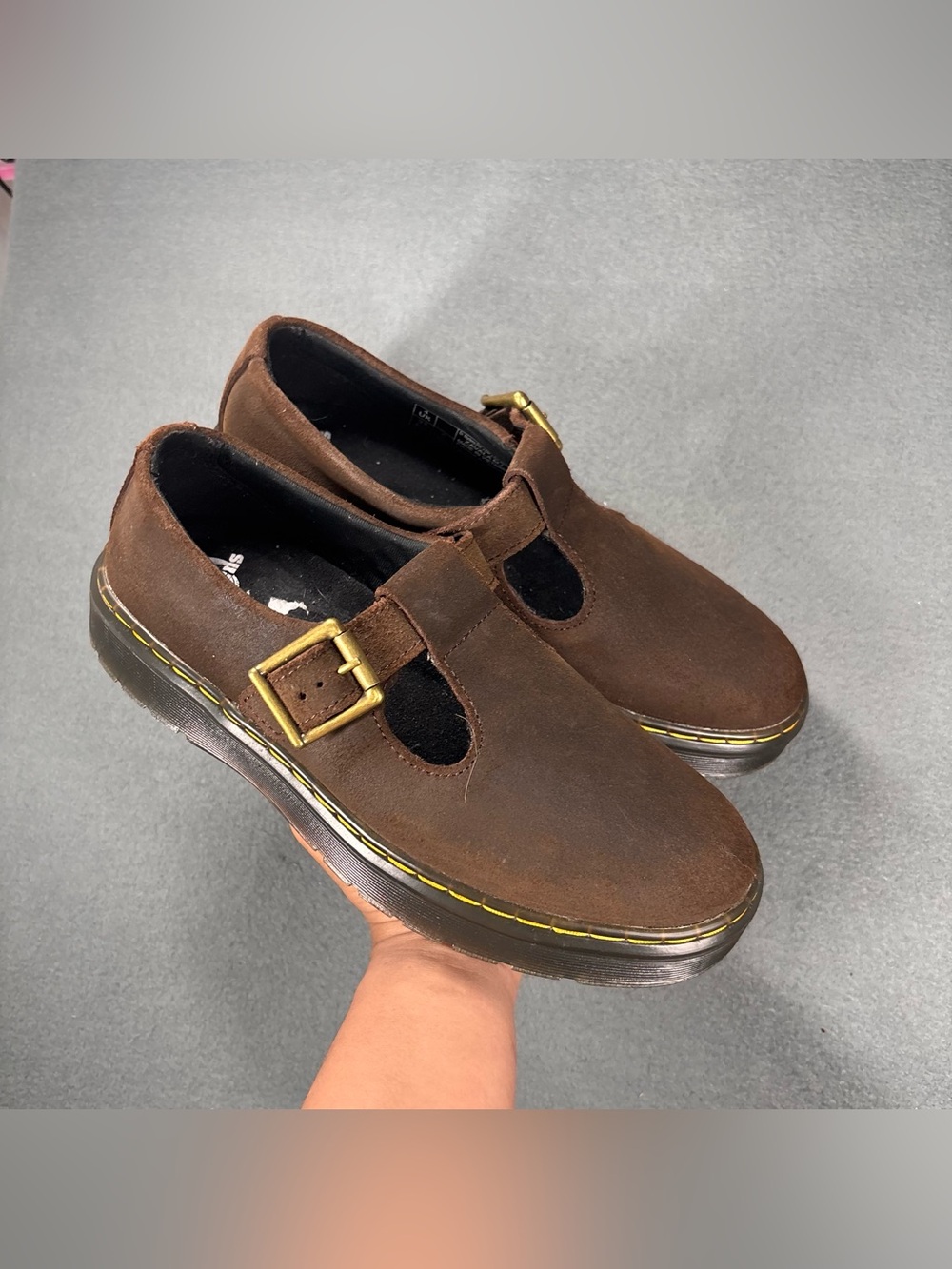 Dr Martens Zavala MJ Mary Jane Cedar Creek Dark Brown Suede Women Sz 6